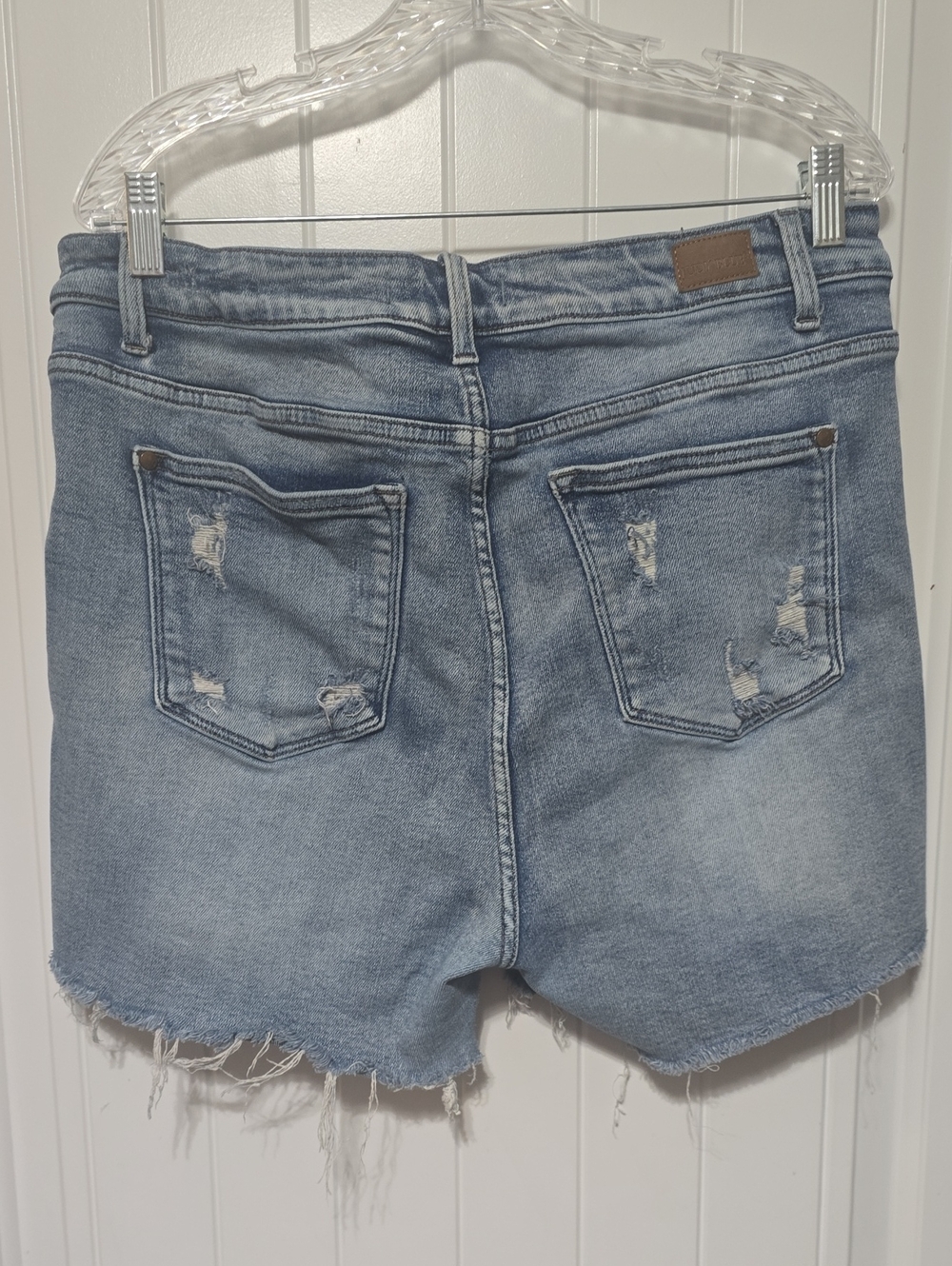 Judy Blue Light Wash Distressed Denim Shorts